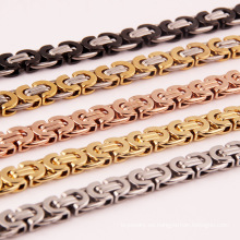 Fábrica Price Fashion Wholesale 6 mm/8 mm de oro chapado en acero inoxidable collar colgante para hombres cadena de enlace